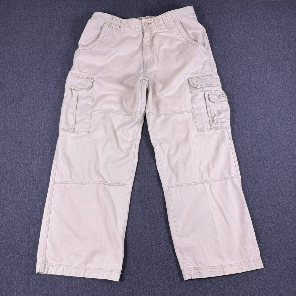 Union Bay Vintage Relaxed Mid Rise Cargo Pants Mens 36 Beige Cotton Canvas